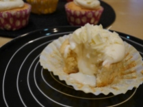 Lindt Truffle stuffed White Chocolate Cupcake